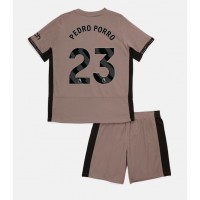 Camisa de Futebol Tottenham Hotspur Pedro Porro #23 Equipamento Alternativo Infantil 2023-24 Manga Curta (+ Calças curtas)